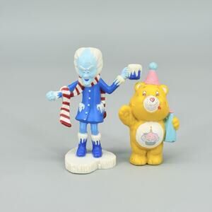 Kenner Vintage 1984 Care Bears Professor Cold Heart + 1983 Birthday Bear Figures